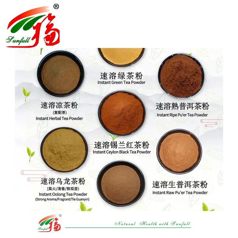 Melhor preço Boa solubilidade Amostra gratuita Pó de chá solúvel a frio para bebida Instantâneo Chá verde/Chá preto/Chá escuro/Chá oolong/Extrato de chá preto em pó