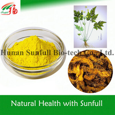 100% cloridrato de berberina natural 97% 98% de raiz de Coptis chinensis com número CAS 633-65-8